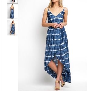 Blue tie dye dress